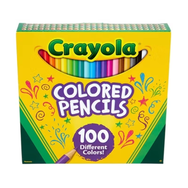 Crayola Colored Pencil Set, 100ct, School Supplies, Coloring Stocking Stuffers, Classroom Must Haves, Art Gift for Kids, 5+