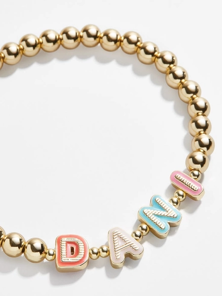 Enamel Pisa Custom Bracelet - Multi | Fun personalized stretch bracelet as gift, Playful personalized everyday stretch bracelet, Playful personalized stretch bracelet for friendship