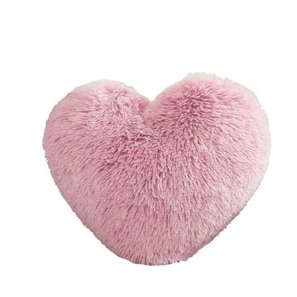 Morromorn Fluffy Heart Throw Pillows, Shaggy Decorative Pillow for Sofa Couch Bed, Cute Room Decor Gifts for Women Girls Kids - Decorations for