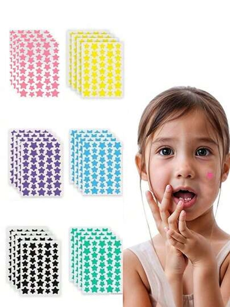 40/240pcs Cartoon Face Covering Colored Stickers, Hydrogel Patches, Photo Essentials, Star-Shaped Decor Stickers, For Concealing Blemishes And Imperfections, Easy Peel-Off, Suitable For Various Parties And Fun Events, Star-Shaped Decor Stickers, Holiday Party Gift Idea, Cute Star-Shaped Colorful DIY Stickers , Back To School Gifts