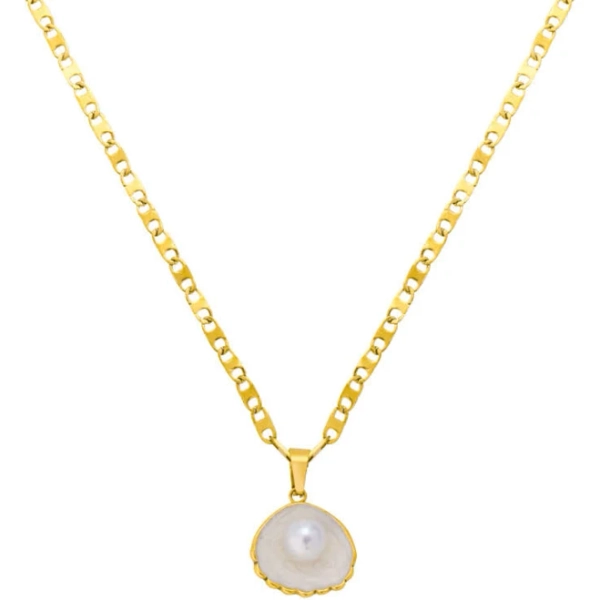Meribella 18K Gold Waterproof Mother of Pearl Necklace