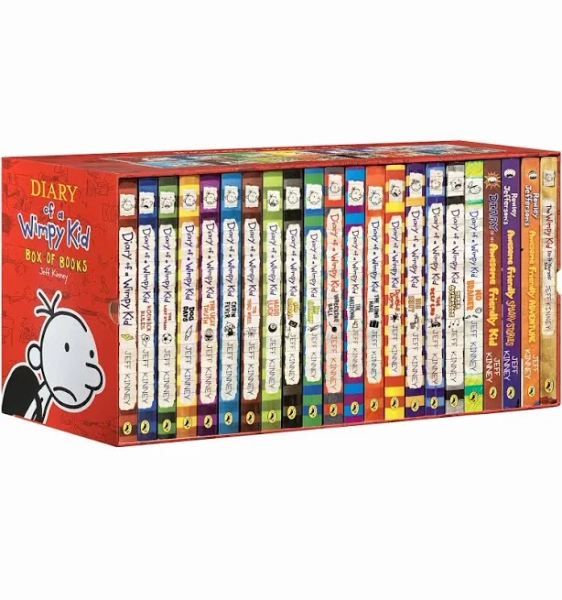 a Library of a Wimpy Kid 1-22 Boxed Set for Kids,22 Books Complete Collection Series, Paperback Edition for Children