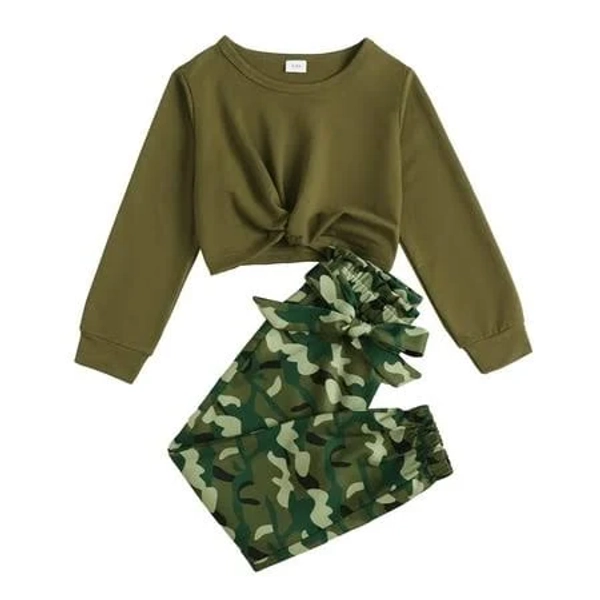 7T Big Girls Camo Long Sleeve Top and Pants Set