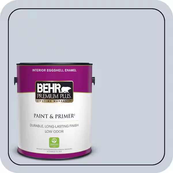 BEHR PREMIUM PLUS 1 gal. #N480-1 Light Drizzle Eggshell Enamel Low Odor Interior Paint & Primer 205001