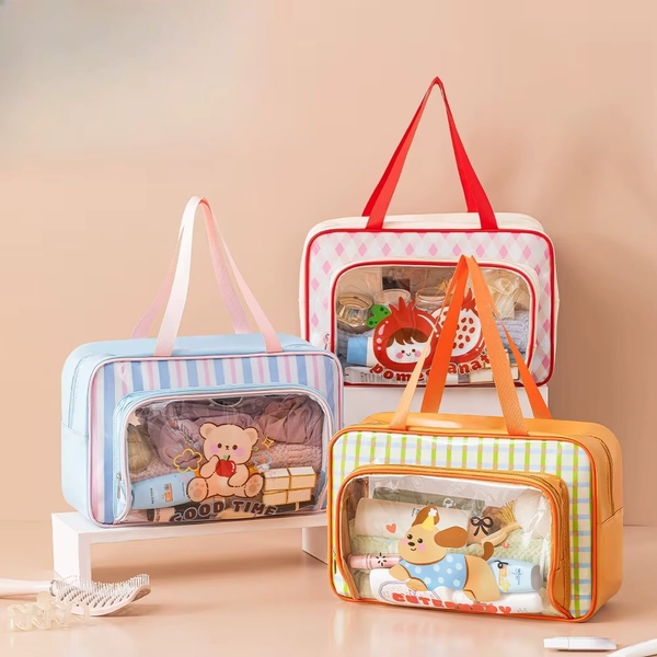 Large Capacity PVC Swim Bag, Transparent Waterproof Dry Wet Separation Tote, Cartoon Design Gym Beach Travel Organizer - AliExpress 201768104