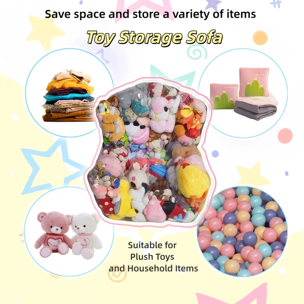 New Transparent Doll Storage Sofa, Multifunctional Inflatable Storage Sofa, Portable And Durable Large Capacity Storage Sofa, European Artist Home Sofa, Doll Storage Tool, Home Transparent Storage Sofa, Clutter Storage Tool