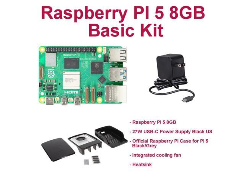 Raspberry Pi 5 8GB Basic Kit (Black) - Newegg.com