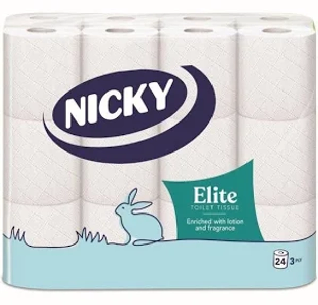 Nicky Elite Scented Toilet Tissue 24 Rolls of White