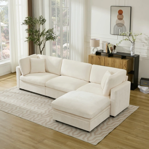 Latitude Run® 118.5” Oversized Cloud Modular Sectional Down Filled 4-Seater L Shape Sofa & Reviews | Wayfair