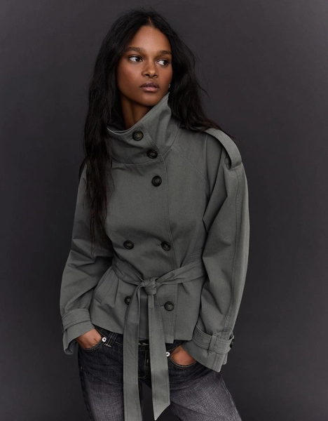 Trench-Jacke mit Funnel-Kragen