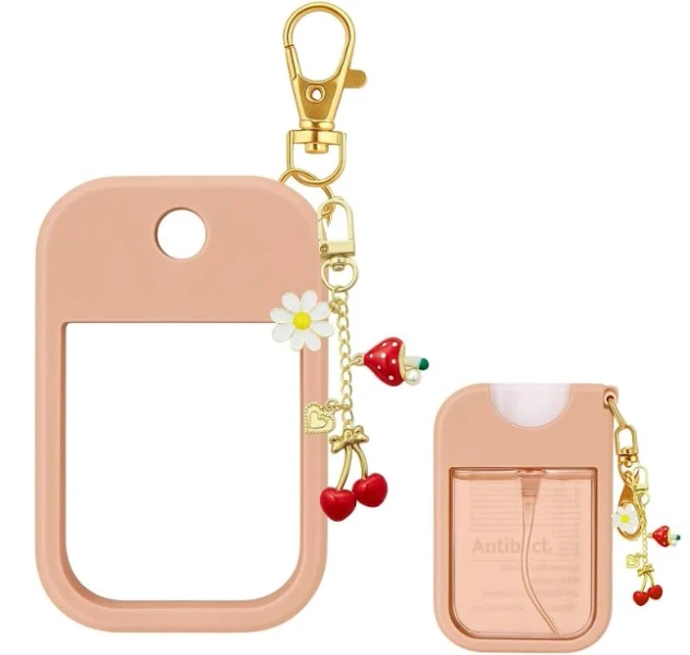 Silicone Portable Hand Sanitizer Holder Keychain For Touchland 1 Fl Oz