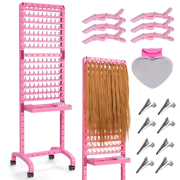 Yumkfoi Adjustable 280 Pegs Braiding Rack with Tray and Braiding Tools, 2-Sided Braid Rack for Braiders, Hair Separator with Wheels - Walmart.com
