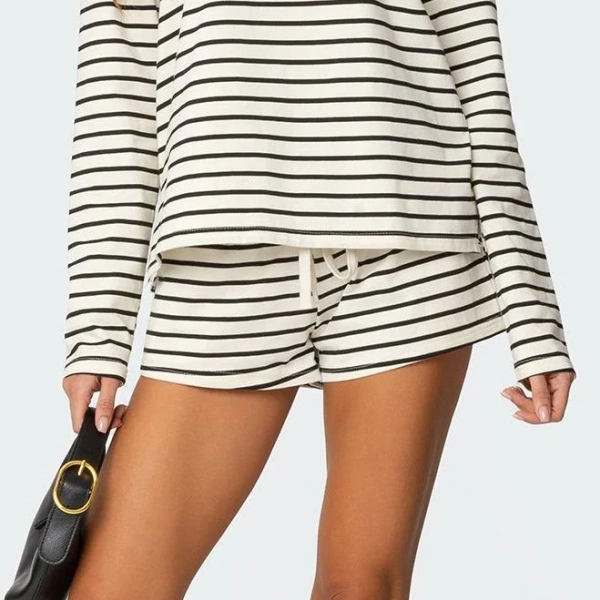 Edikted Women's Jordyn Striped Drawstring Shorts