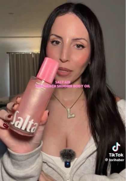 Saltair Nourishing Body Oil for Dewy Glowing Skin - Pink Beach - 4 fl oz: Vanilla, Almond, Coconut Scents, Suitable for Normal, Combination, Dry Skin