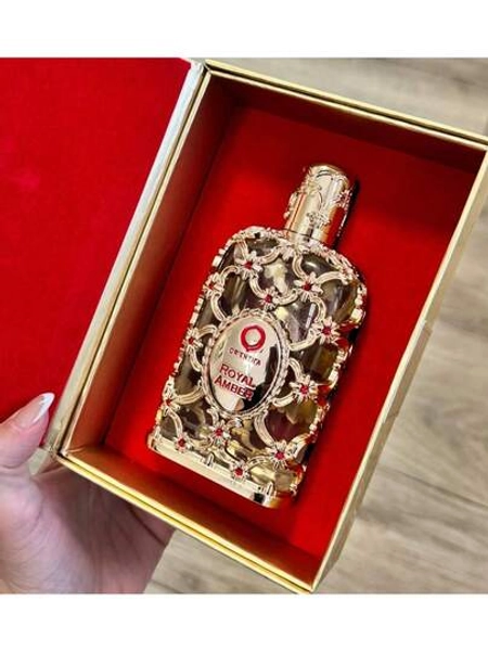 New Red Royal Amber Eau De Parfum 2.7 Oz (80 Ml), A Long-Lasting Woody Oriental Fragrance, Making It Our Newest Alluring Evening Scent