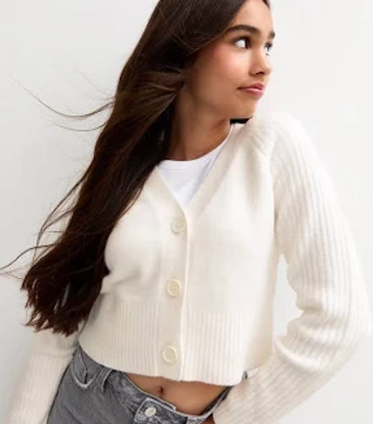 New Look Girls' Ribbed Raglan Sleeve Cardigan