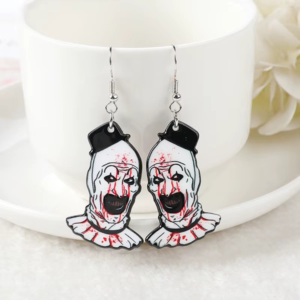 1Pair Halloween Bloody Clown Drop Earrings Punk Powerful Girl Fashion Jewelry For Women Gift - AliExpress 