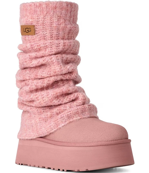 UGG Classic Mini Dipper Legwarmer Suede Platform Booties