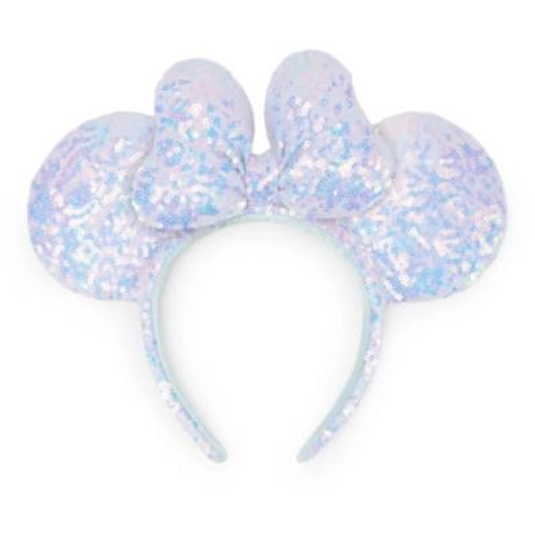 Serre-tête à oreilles de Minnie barbe à papa avec sequins pour adultes | Disney Store