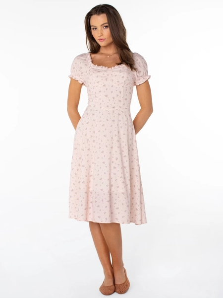 Celebrity Pink Women's and Women's Plus Puff Sleeve Midi Dress, Sizes XS-4X - Walmart.com