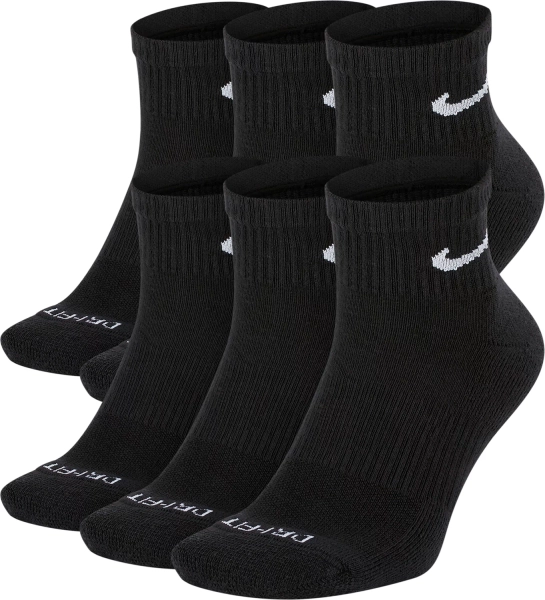 Nike Everyday Plus Cushioned Training No-Show Socks (6 Pairs) Black