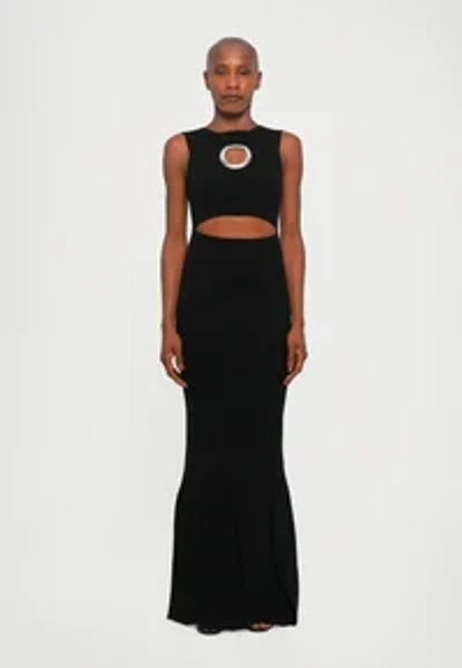 DRESS WITH PANEL DETAIL - Robe longue - black