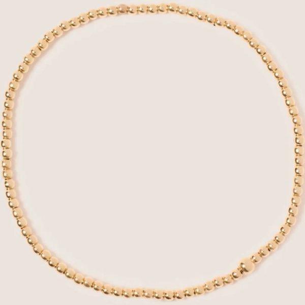 Classic Gold 2mm Bead Bracelet Enewton
