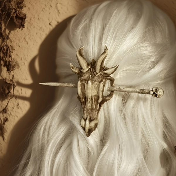 1pc Retro Viking Hairpin Punk Skull Hair Stick Gothic Viking Dragon Skull Hairpin Ladies Dress up Headdress Spiritual Hair Accessories Halloween Ladies Jewelry Gift
