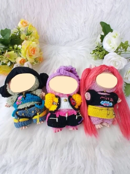 Knitted Doll Outfit: Demon Hunters Style, Fits 17cm Dolls zoey k-pop