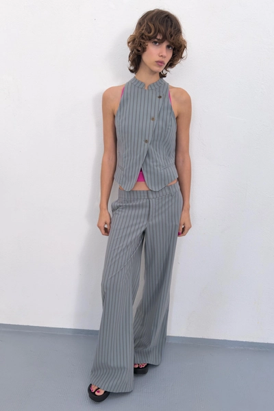 PINSTRIPED FLARE TROUSERS