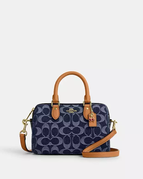 Im/Denim/Natural Mini Rowan Crossbody Bag In Signature Denim