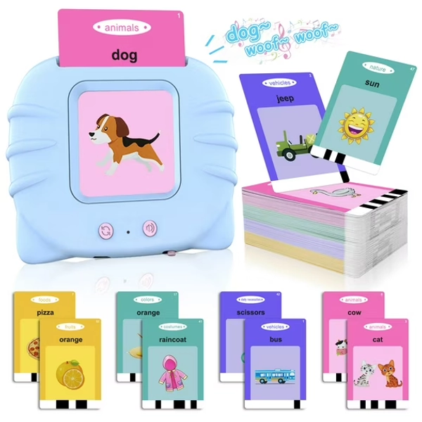 MAGOTAN Talking Flash Cards Learning Toys for 1-6 Years Old Boys Girls, Educational Toddlers Toys for Kids,Speech Therapy Toys Autism Toys Christmas Birthday Gifts for Toddler Boys Girls (Blue)