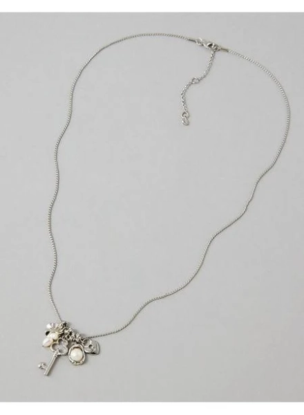 AE Cluster Silver Charm Necklace