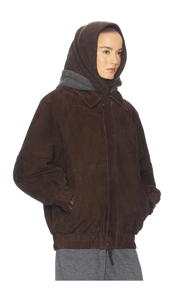 The Oversized Suede Bomber