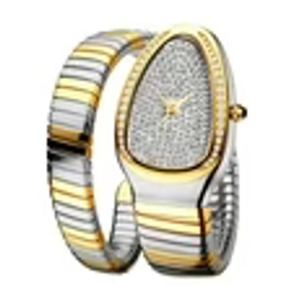 Gold Snake Women Watch Full Steel Quartz Wristwatches Hip Hop Bracelet Watch