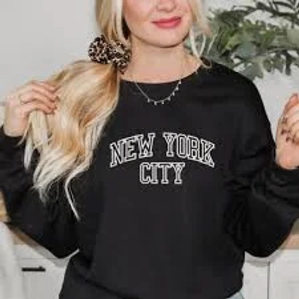 Simply Sage Market Embroidered New York Varsity Sweatshirt