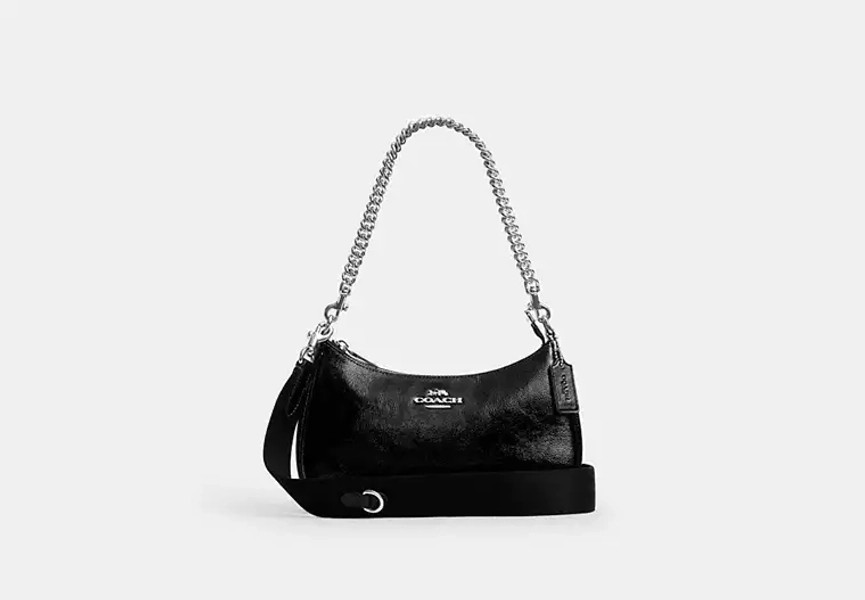 Silver Teri Shoulder Bag With Pouch