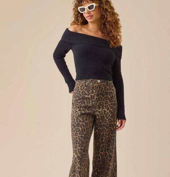 Altar'd State Vivianne Off-Shoulder Nylon Sweater