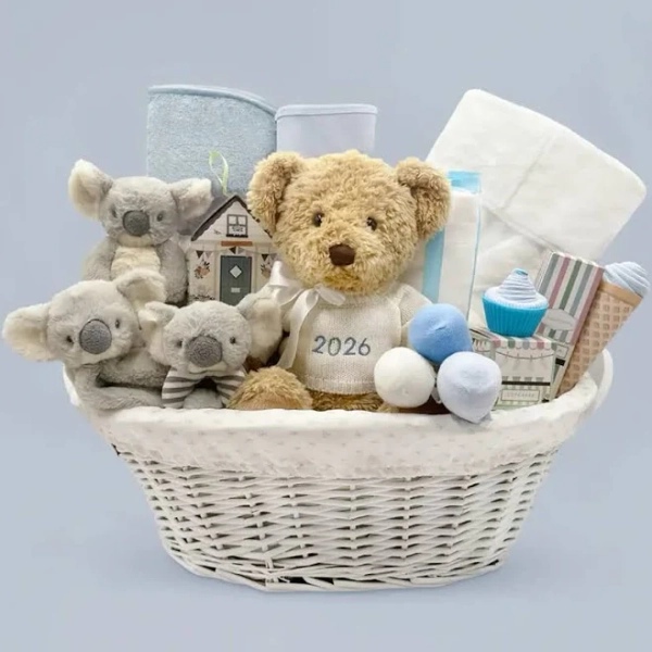 New Baby Neutral Basket for First Year - Shop Now! 2026 - Newborn - New Baby / Parent Gifts - Stork Baby Gift Baskets