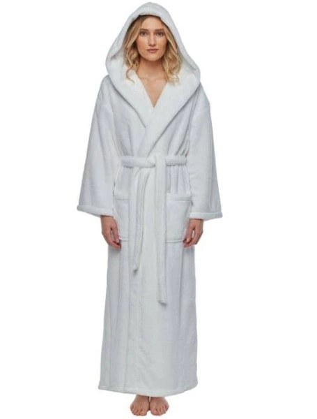 ARUS Women's Long Fleece Robe with Hood