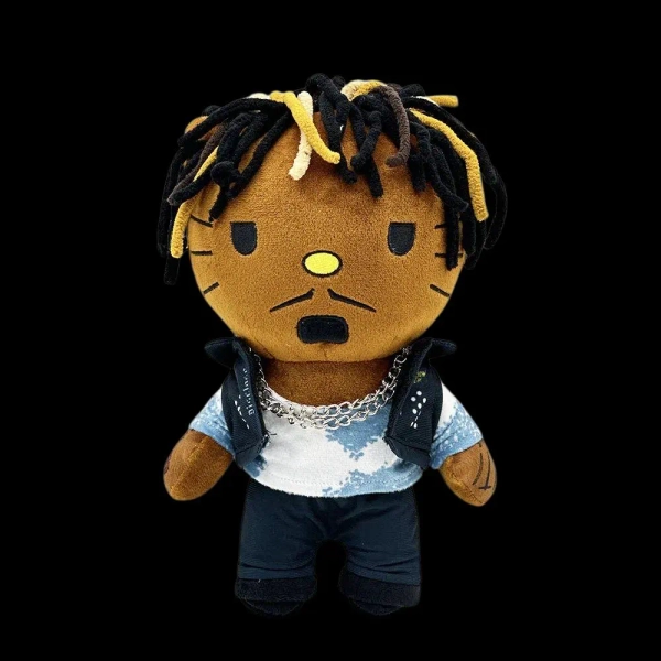 Juice WRLD Inspired Hello Kitty Plush – Custom 999 Plush Doll – Kawaii Rap Plushie