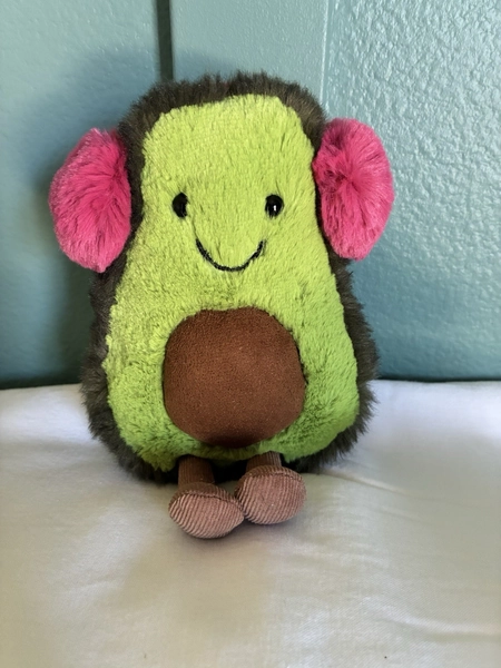 Jellycat Avocado With Earmuffs - AUTHENTIC - w/ Dust bag