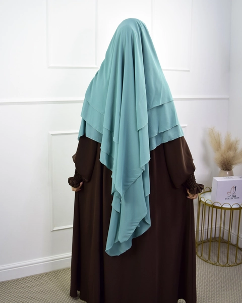 Khimar 3 Layer Chiffon Mint - Ina Collection