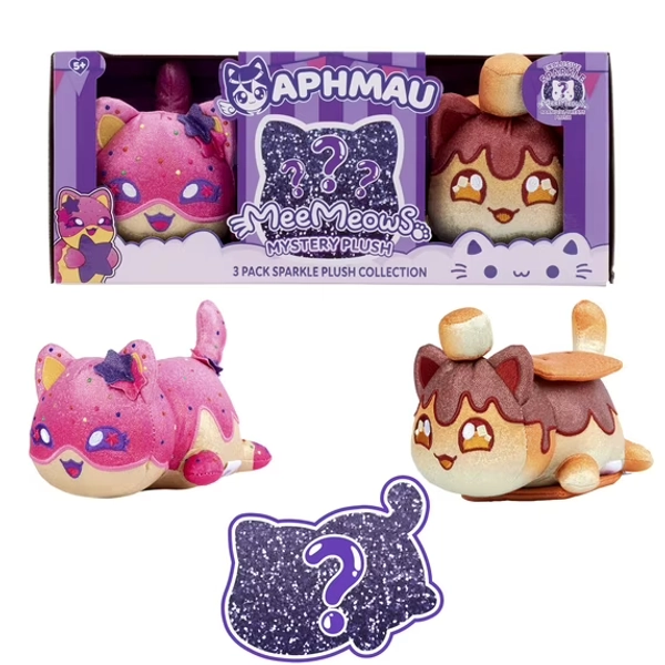 Aphmau 6 inch MeeMeow Plush Toy 3-Pack, Carnival Treats Surprise Box Ages 5+