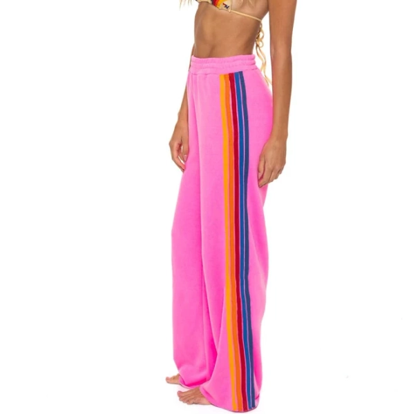 Aviator Nation 5-Stripe Wide Leg Sweatpants