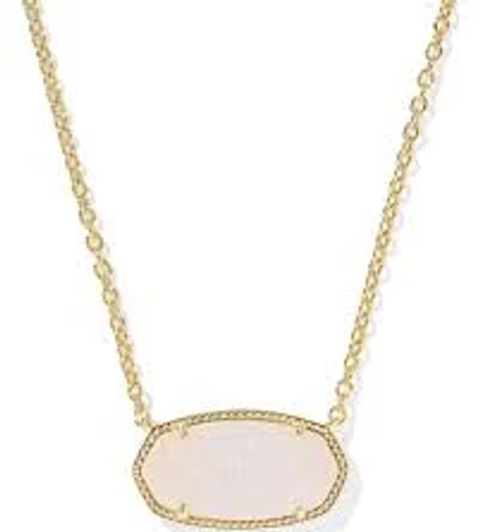 Kendra Scott Elisa Statement Gold Pendant Necklace in Iridescent Drusy
