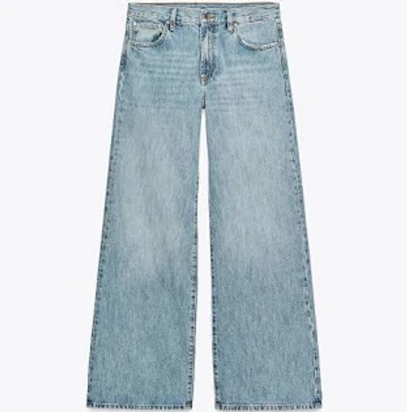 Damen Zara Jeans Zw Collection Wide Leg Niedriger Bund
