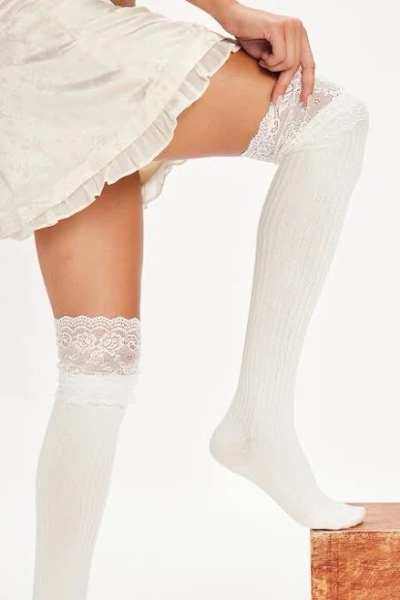 Free People Viola Lace Over-The-Knee Socks