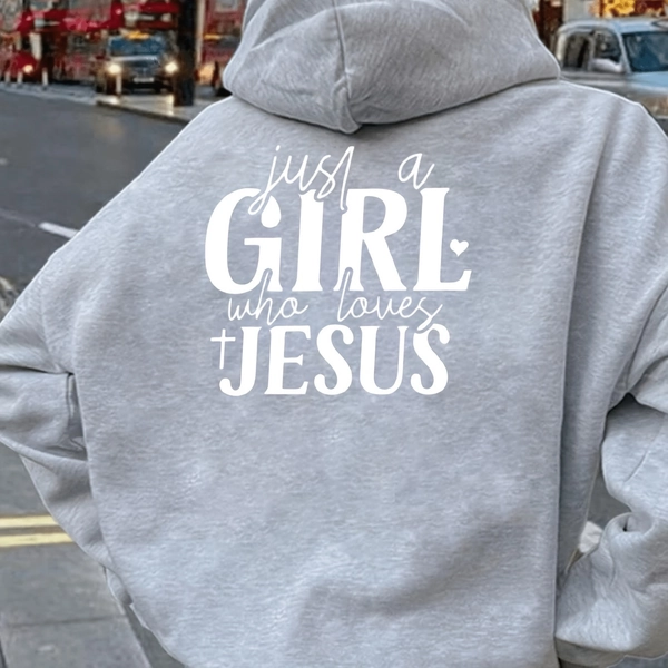 Back White Letter Print Hooded Pocket Women'S Casual Sweatshirt