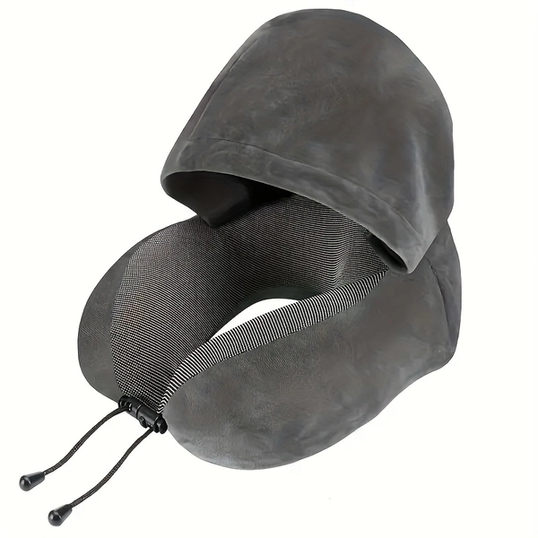 Portable U-Shaped Travel Neck Pillow, Lightweight Soft Firmness, Hand Washable Microfiber Cover Polyurethane Liner, Fabric No Printing, for Airplane & Nap Time, 1 pc